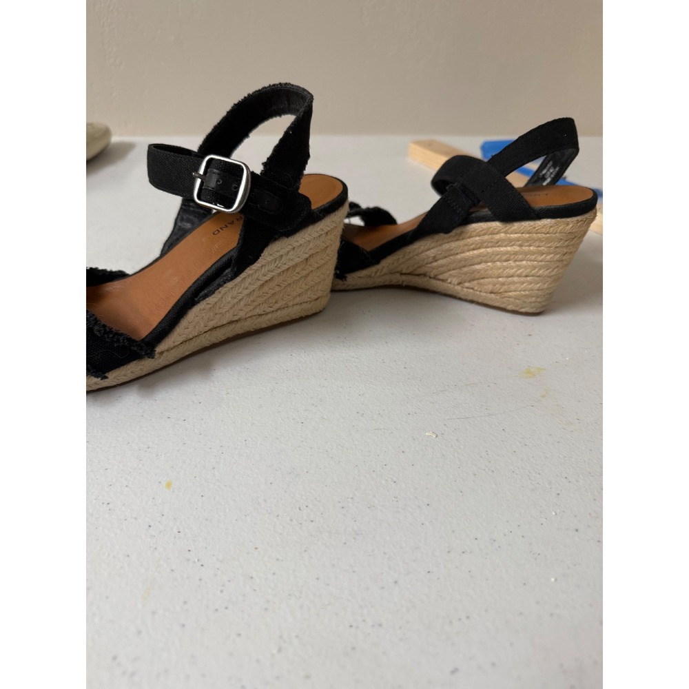 Boho Chic Resort Western Boho Casual Chic Wedge Black Lucky Brand Heel Size 9 - Picture 5 of 8